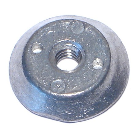 MIDWEST FASTENER Spanner Lock Nut, 1/4"-20, Steel, Zinc Plated, 6 PK 77785